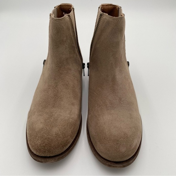 Frye Ash Leather Suede Carly Zip Slip On Ankle Boot Booties Shoes Size 8.5 NWOT - Picture 4 of 9